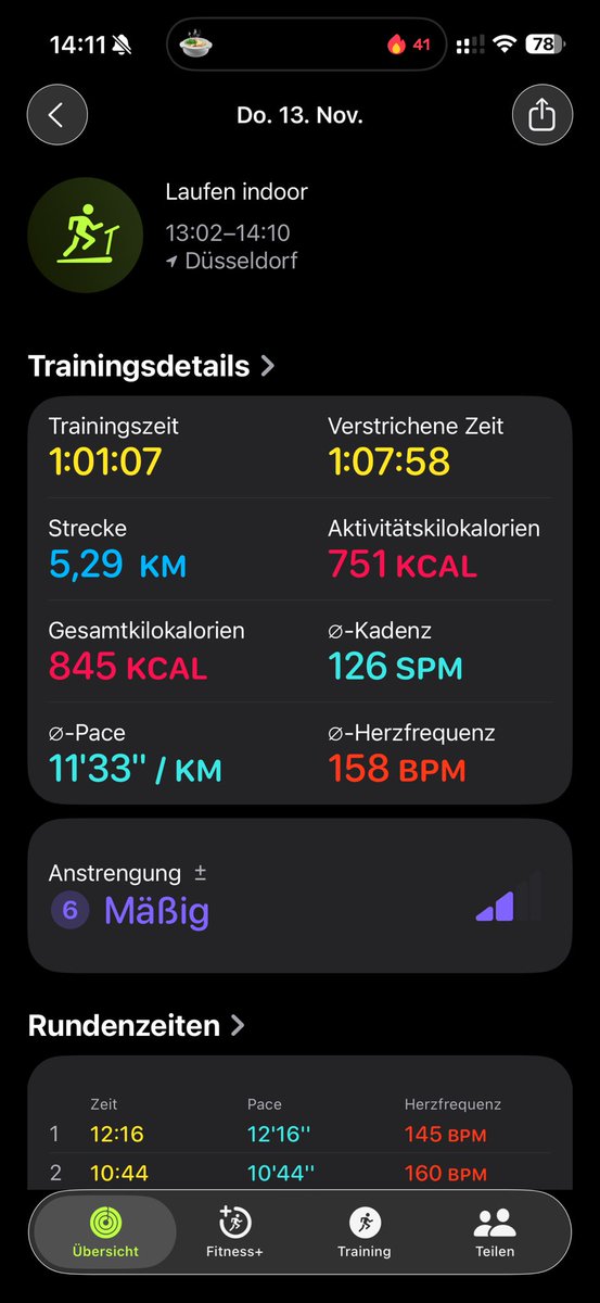 Erste Runde auf meinem neuem Laufband 🙏🏻