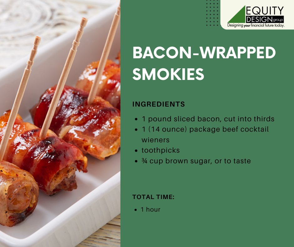 EDG_4U's tweet image. 🥓 Bacon-wrapped smokies with a sweet glaze, savory bites that disappear fast! 🍯🔥 #BaconBites #TailgateFavorites #EquityDesignGroup