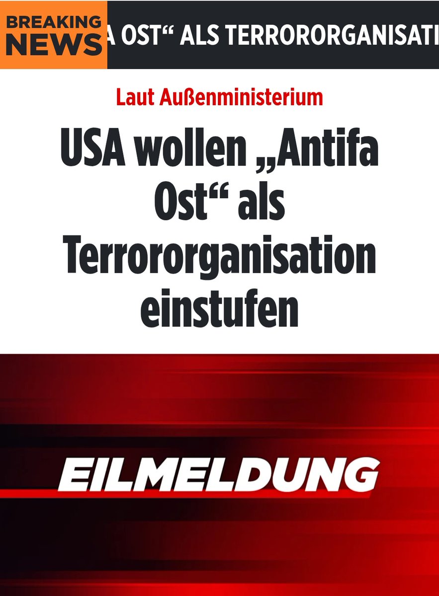 EILMELDUNG!!!
Das ist ein Hammer:
Die USA wollen die DEUTSCHE #ANTIFA als „TERRORORGANISATION “ einstufen.
Das gab das US-Außenministerium heute bekannt. 👌