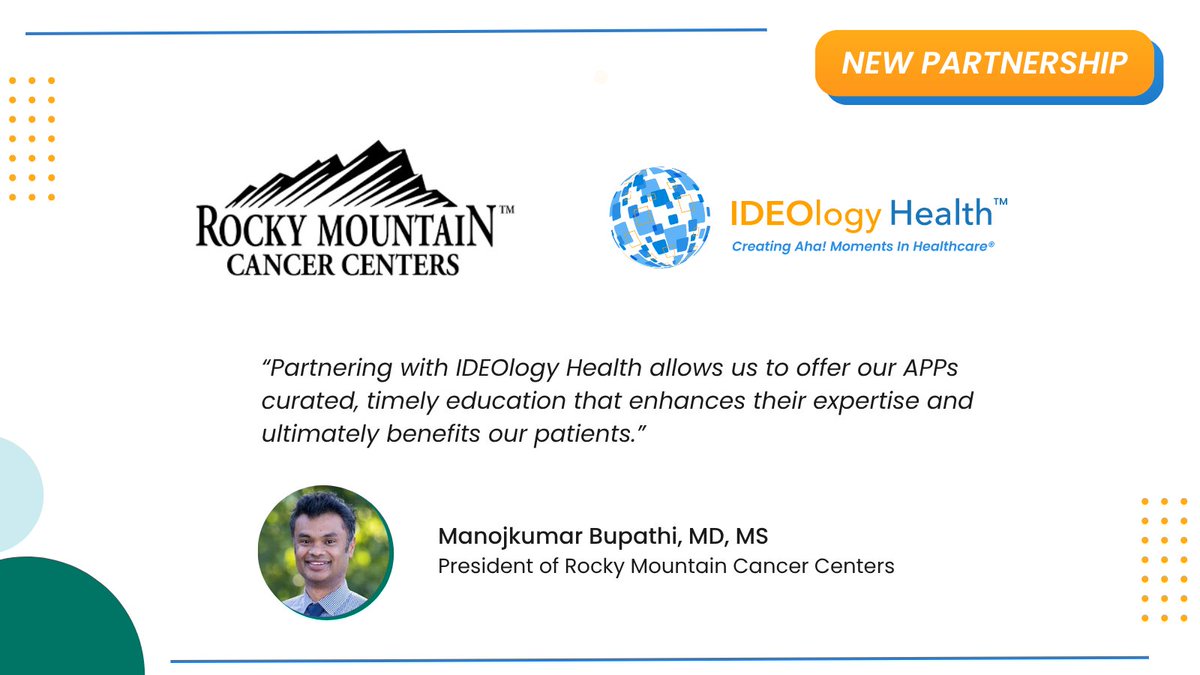 Today we celebrate a new partnership and are looking forward to bringing customized medical education to Rocky Mountain Cancer Centers' healthcare providers. View the press release:
na2.hubs.ly/H022Y6Q0