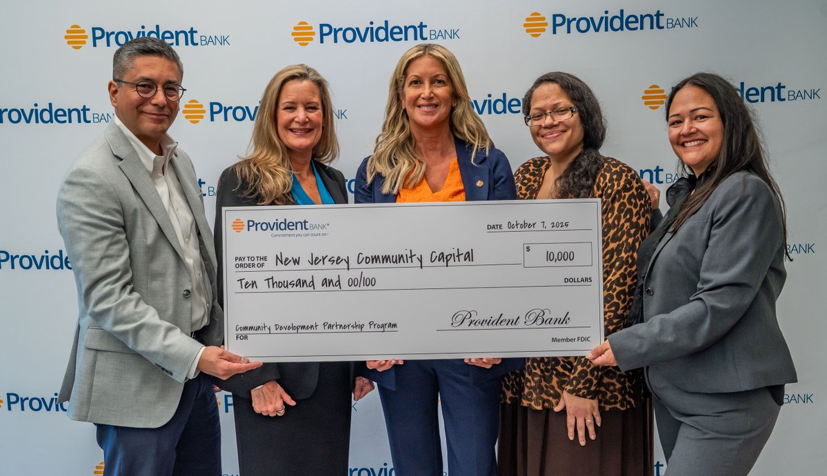 Provident Bank is proud to support New Jersey Community Capital with a $10,000 Community Partnership Program Grant! New Jersey Community Capital is a non-profit community development financial institution that provides an innovative toolkit of financial products, programs and