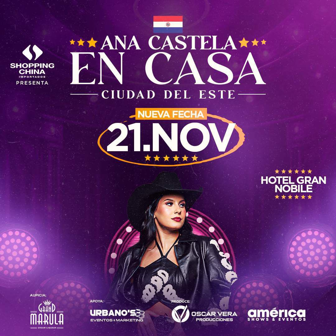 Vendo entrada general para el show de Ana castela en ciudad del este el día viernes 21 de noviembre a $30.000