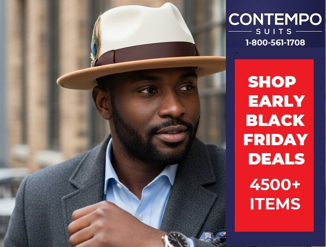 zootsuitman's tweet image. Why wait for Black Friday? 🎩✨ Our early deals on men's designer hats are here! Upgrade your accessory game and be the trendsetter this season. Shop now and thank us later! contemposuits.com/fedora-hats-fo… #ShopSmart #FashionForward #HatGame #BlackFridayDeals #MenswearDaily