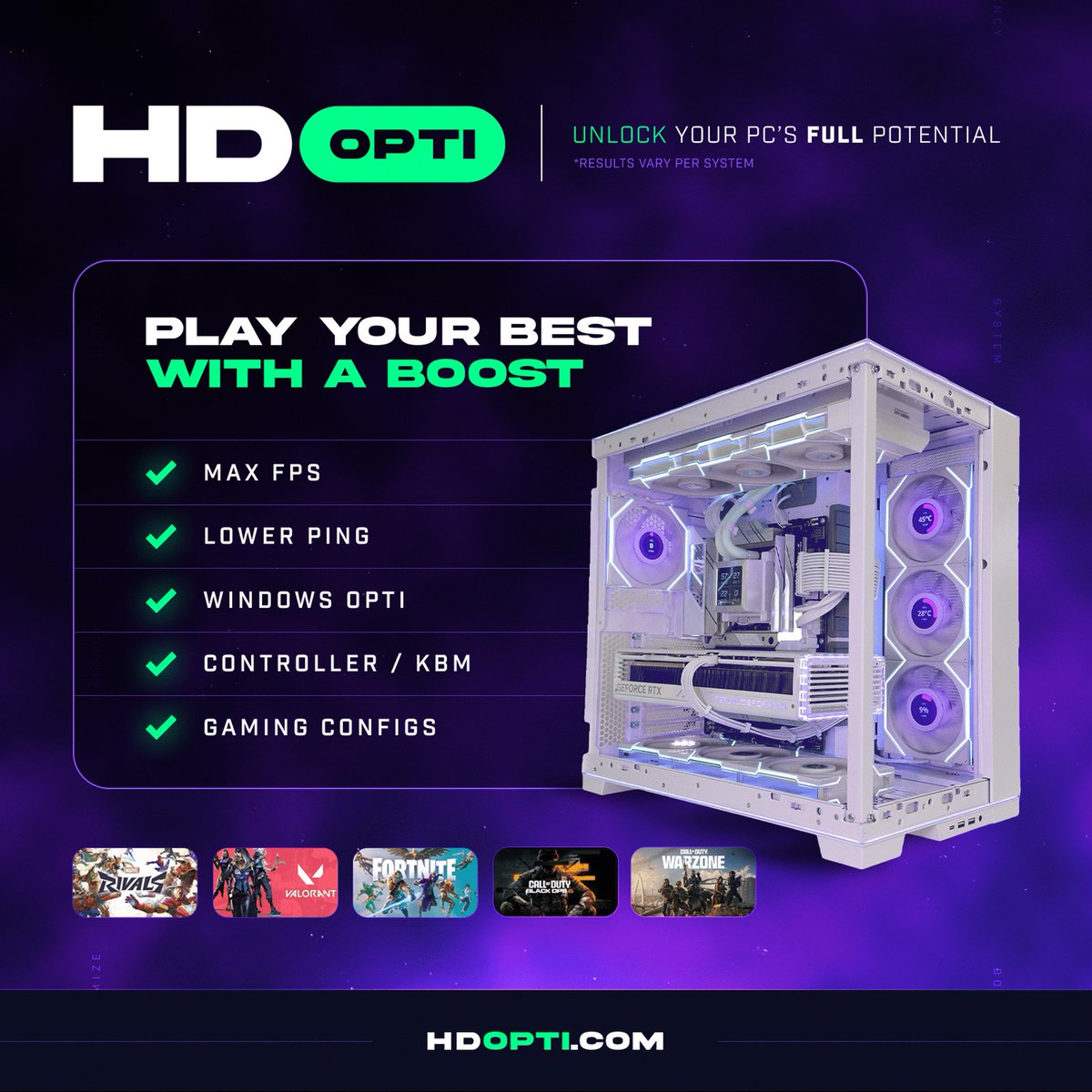 MarkOfGeeCasts's tweet image. More FPS. Less latency. Better Hit Reg.

HD OPTI optimizes your entire PC for peak gaming performance. Be at an advantage over your opponents!

🔗 hdopti.com/?fpr=markofgee

#PCOptimization #PCMasterRace #PCGaming #Warzone #BlackOps7  #Fortnite @HDOPTI