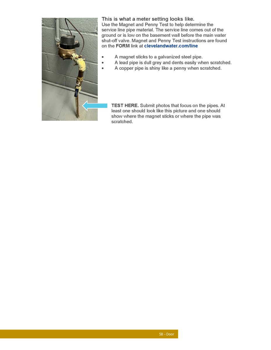 Cleveland Water Staff will be going door to door in parts of Westlake 
NOTE: The workers will have Cleveland Water consultant IDs and Cleve Water high vis-safety vests. They will have their full names and contact information. Cleveland Water vehicles may not be on the street.