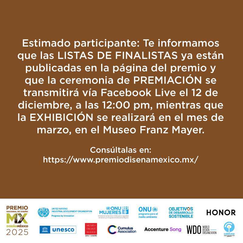 premiodisenamexico.mx
#PremioNacionaldeDiseño #DiseñaMexico #ReconocimientoalTalentoMexicano
