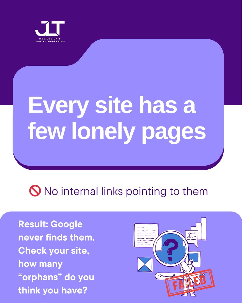 jlt_web's tweet image. 🚫 No internal links = Google can’t find or rank those pages. These “orphan pages” quietly hurt your SEO. Take 10 mins to check your site structure—make sure every page is connected!

👉 Need help? Visit jltwebsolutions.com/other-services

#SEOTips #JLTWebSolutions