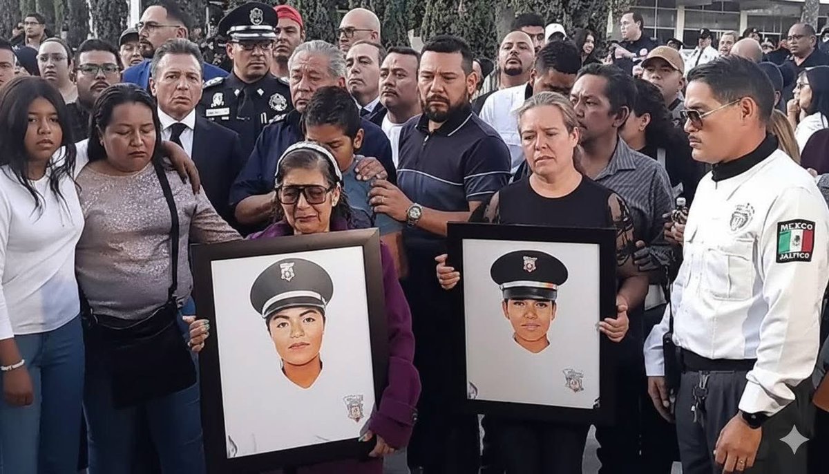 ⚫ DESPIDEN CON HONORES A LAS POLICÍAS VIALES ASESINADAS EN EL SALTO.

Jalisco.– Entre lágrimas, oraciones y aplausos, familiares, amigos y compañeros despidieron con honores fúnebres a Libna Mata Villegas, de 40 años, y Gisela Ceballos Quezada, de 28.