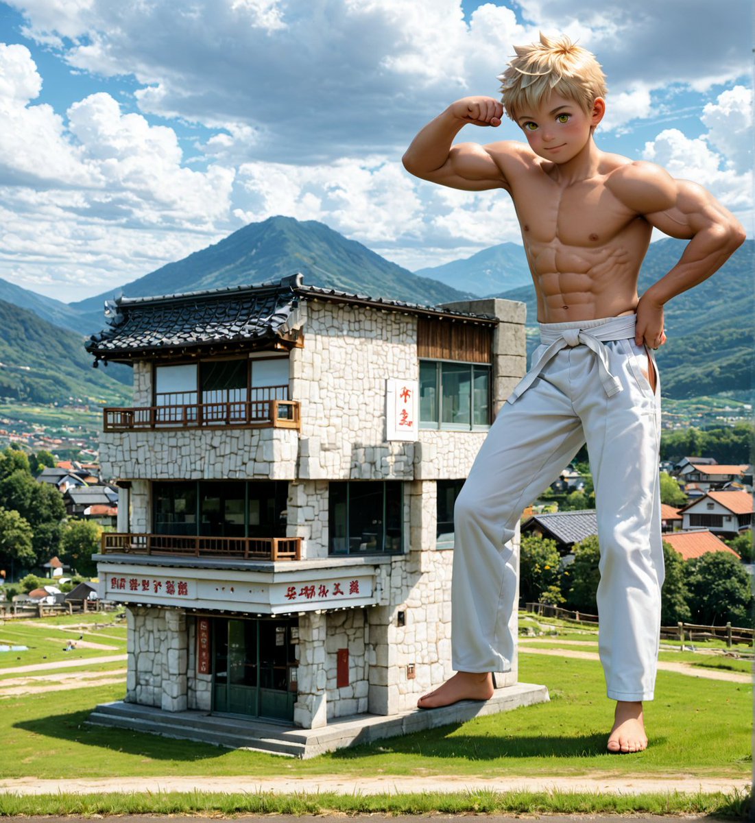 巨大少年
#AIart  #AIイラスト︎