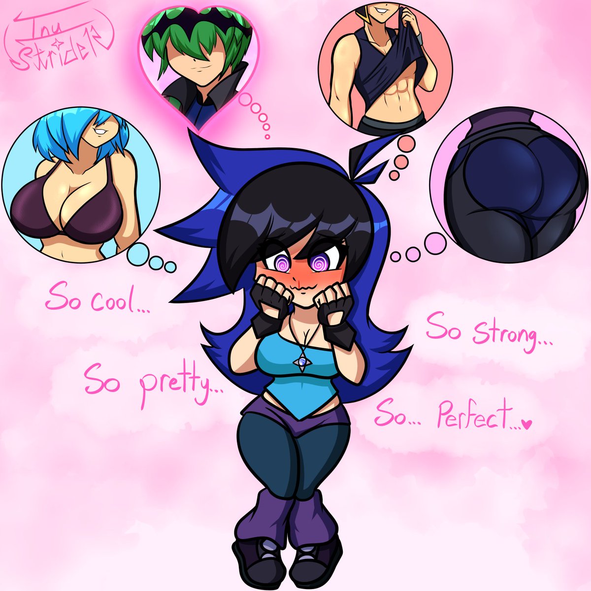 StriderDogArt's tweet photo. Celeste has an interesting quirk, she daydreams A LOT. Considering how hot everyone is, her mind tends to wander. If someone snaps her out of it, she gets paranoid that she may have been thinking out loud. Poor girl would be mortified if anyone heard her thoughts
#oc #newvember https://t.co/JAI6FA0wNU