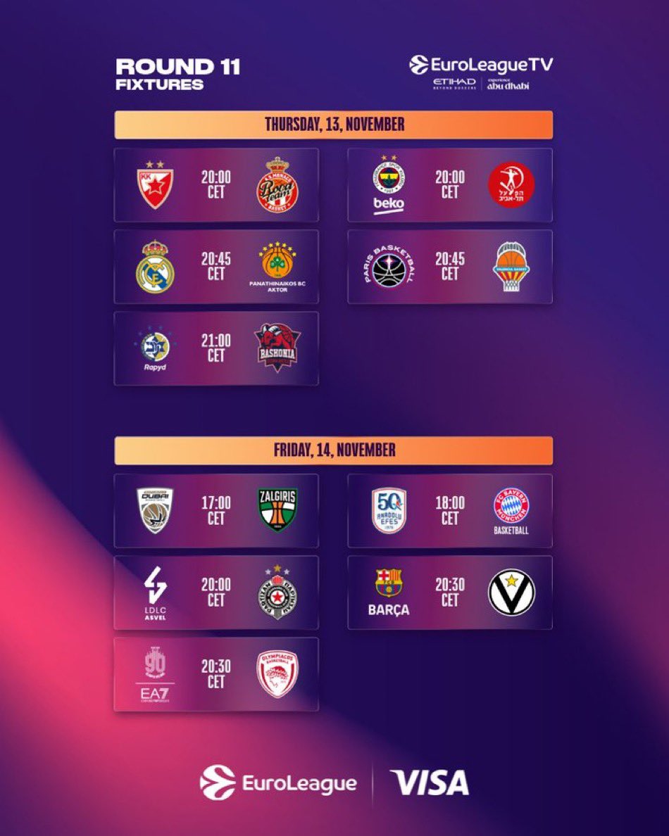 Et on repart dès ce soir avec 5 affiches dont <a href="/ASMonaco_Basket/">AS Monaco Basket 🇲🇨</a> à Belgrade !

Vos propos pour Monaco ?

#EuroLeague