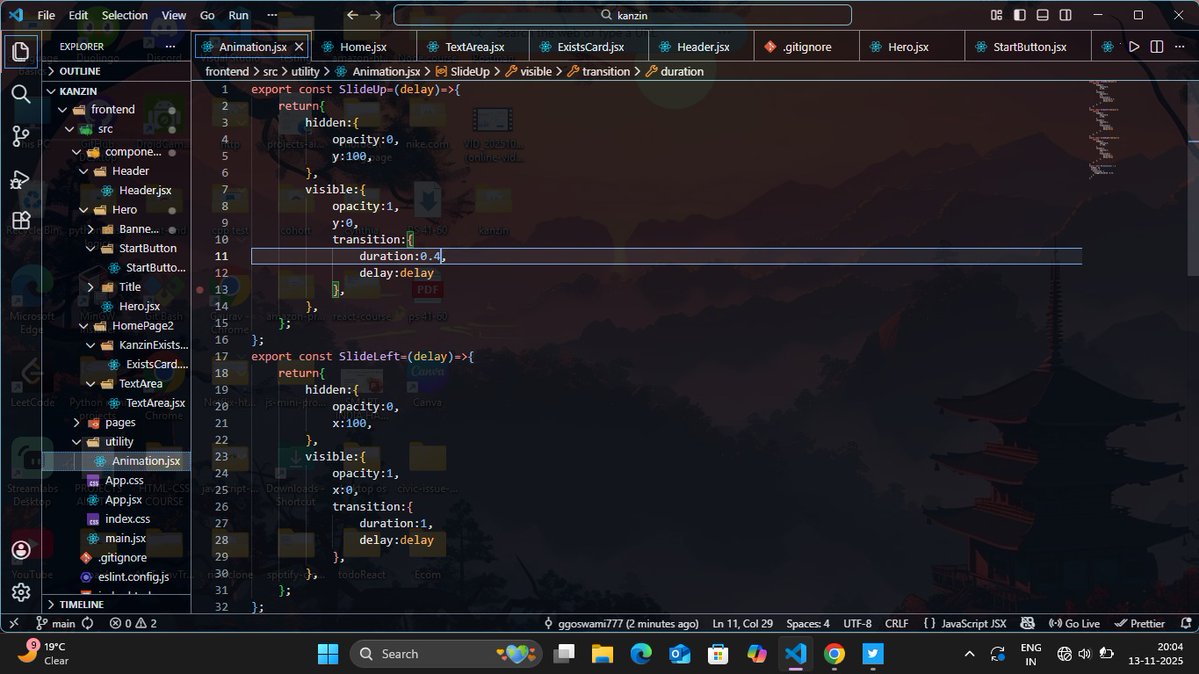 gauravnickk777's tweet image. Today&apos;s Grind ⚡
🌳 DSA — Binary Tree Zigzag, Vertical &amp;amp; Boundary Traversal
💻 Added smooth Framer Motion animations to my project
🇯🇵 Practiced Japanese for 30 mins — consistency &amp;gt; perfection!

#DSA #WebDev #FramerMotion #ReactJS #CodingJourney #JapaneseLearning #100DaysOfCode