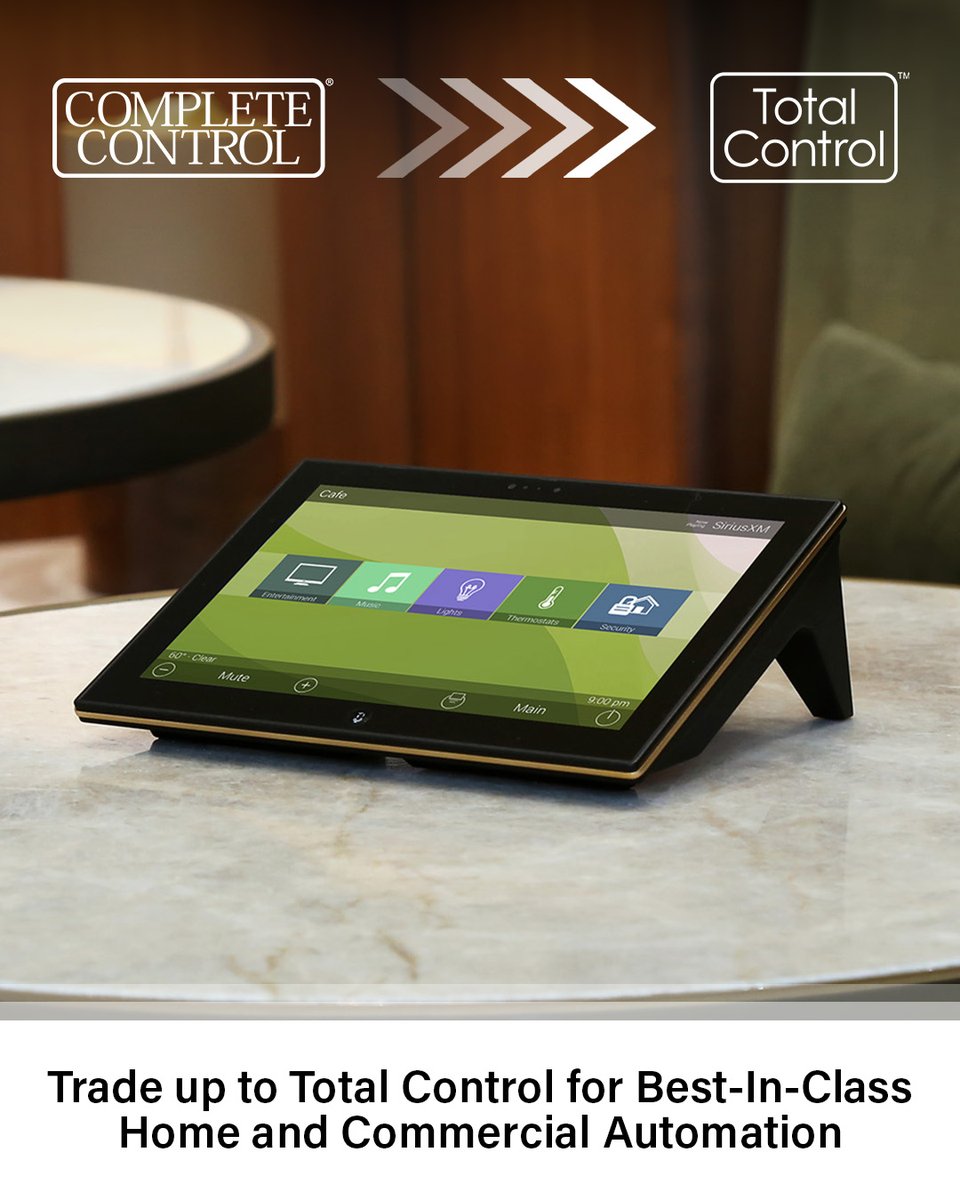urc_automation's tweet photo. Like Complete Control? Then you’ll love Total Control! Trade up to URC Total Control for best-in-class home and commercial automation! Learn more: https://t.co/umlilMNtXU #smarthome #automation #urcautomation #hometheater #urctotalcontrol #urc #smartbusiness #completecontrol https://t.co/vKlqfvyMOF