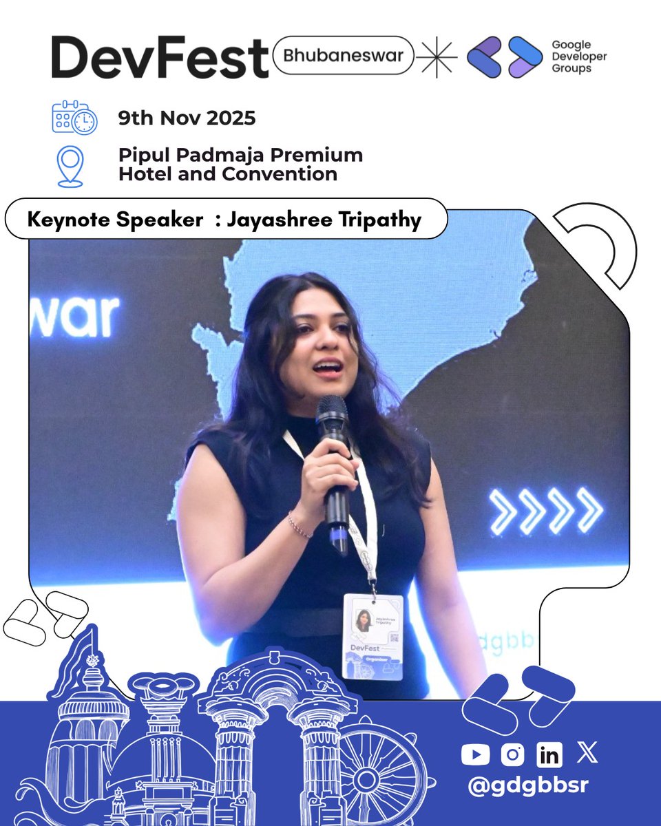 gdgbbsr's tweet photo. Truly inspiring moments at #DevFestBhubaneswar 2025!✨
Honored to have A.K. Mohanty as our Chief Guest — his insights on innovation &amp; leadership set the tone for the day.
Keynotes by Jayashree Tripathy, Satyabir Bhoi &amp; Rajat Kumar Nayak inspired us to learn, lead &amp; grow. https://t.co/DeSY7nWNji