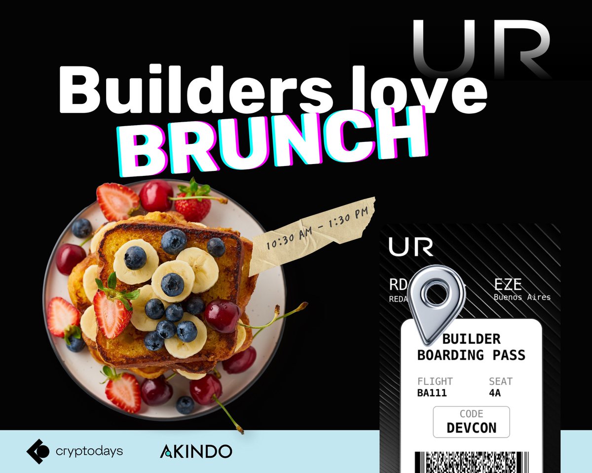 Buenos Aires, we’re brunching 🥞
This Nov 21, we team up with @UR_Global + <a href="/akindo_io/">AKINDO | the Buildathon platform🌊🛠️</a> for the Builder Love Brunch, a curated table for the people building the next wave of wallets, onramps, and payment infra.

If you’re building the tools that move value, this brunch is for you.
