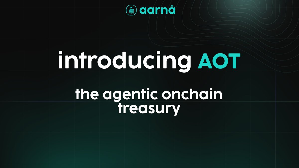 DeFi's first autonomous treasury is here.

Introducing aarnâ’s agentic onchain treasury:

Crypto users want effortless, safe access to DeFi portfolios and onchain assets that are composable, transparent, and bank-like, all in a single tap.

But the main problem is complexity.