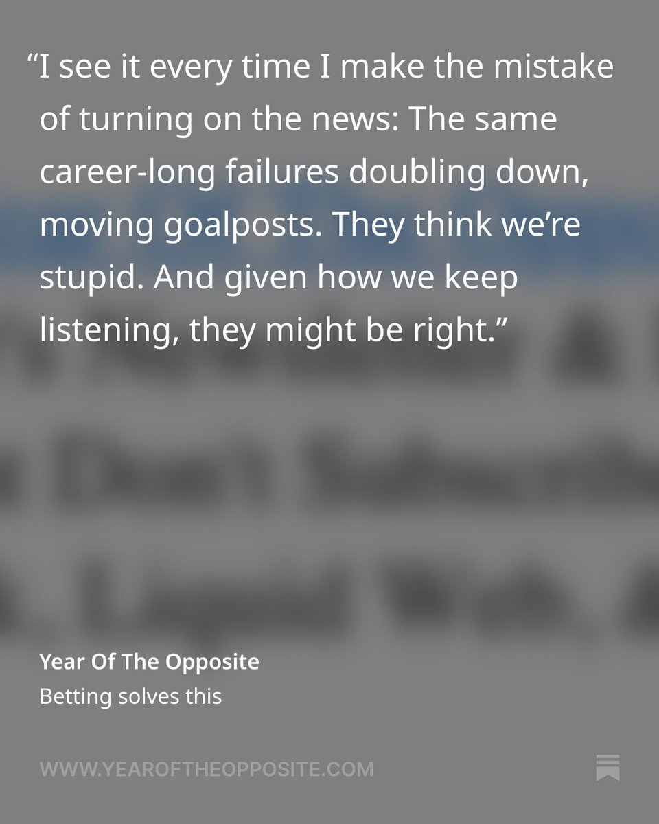Betting solves this --<a href="/tstoliker/">Travis Stoliker | Year Of The Opposite</a> 
 open.substack.com/pub/yearoftheo…