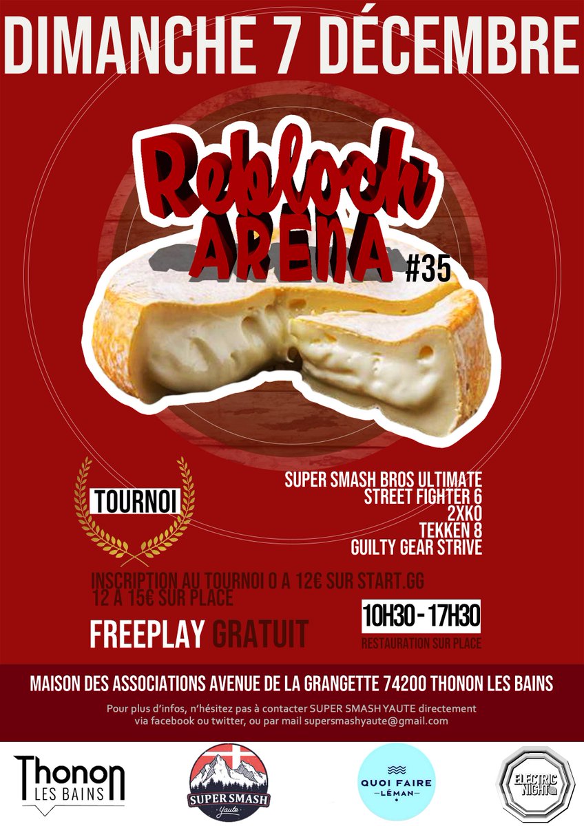 Voici les prochains evenements gaming prevu en Yaute. 

La fête des jeux annuel à Douvaine le 23 Novembre.

Et 2 semaine apres la Rebloch'Arena 35, Infos et inscriptions : start.gg/rebloch35