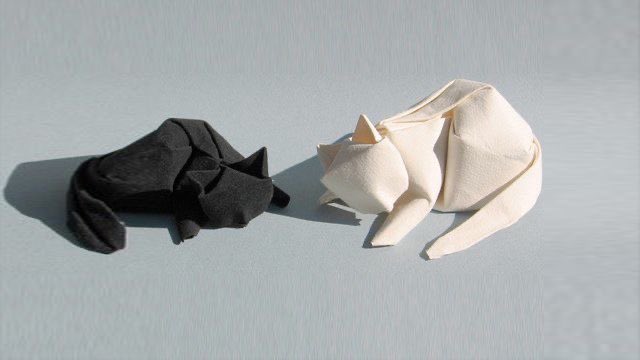 me and you if we were origami cats