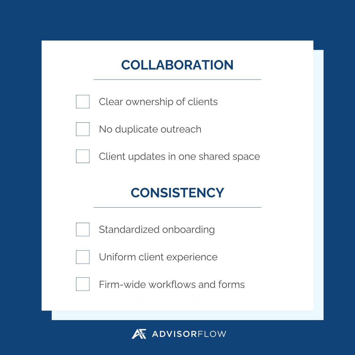 AdvisorFlow's tweet image. How in-sync is your advisor team? 🧩

Check your Team Flow Score: see how well your team collaborates, stays consistent &amp;amp; protects client data

Spot gaps? AdvisorFlow Teams helps:

✔ Manage your team in one place
✔ Adjust permissions easily
✔ Give everyone the right access
