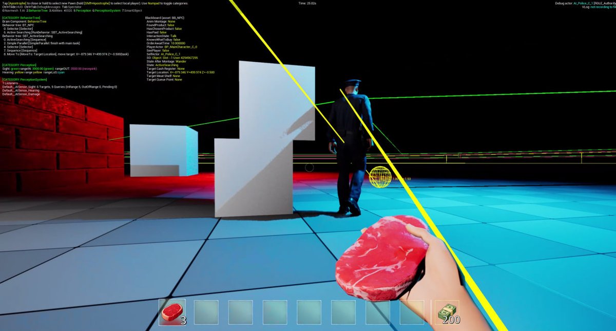zombutcher's tweet image. Sneaking around in development… here&apos;s a peek at ZOMBUTCHER&apos;s stealth mechanics!

#screenshotsaturday  #ZOMBUTCHER #indiegamedevelopers  #horrorgame  #gameart #screenshot