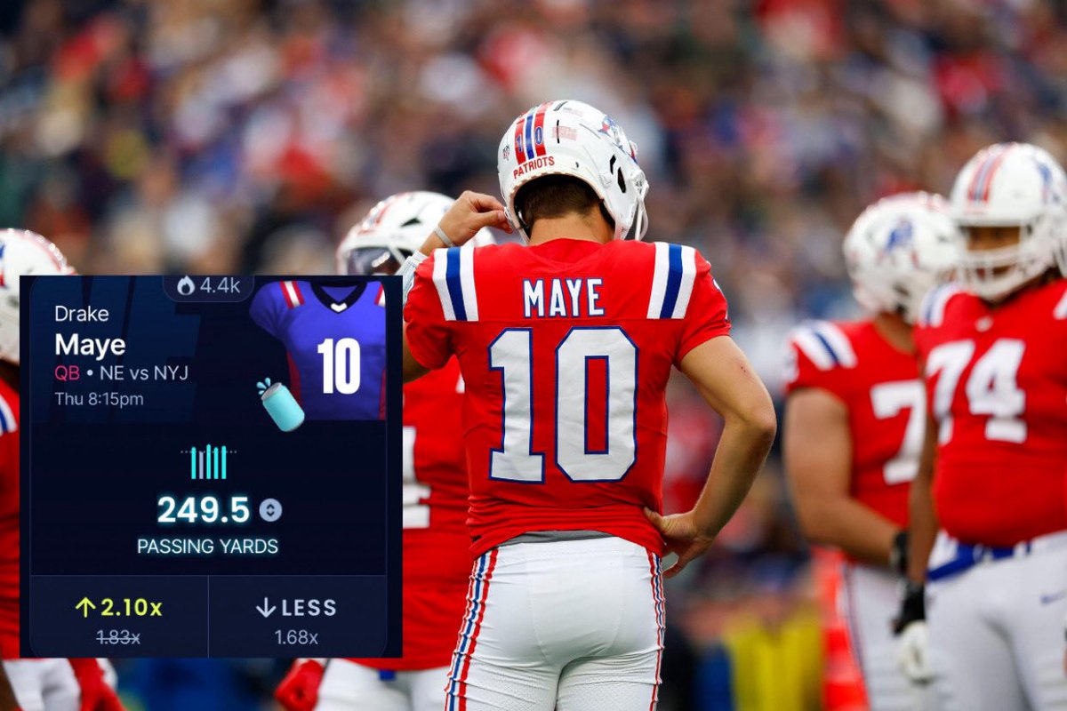 Does Drake Maye throw for over 250 yards tonight vs the Jets? 

First time users on <a href="/SleeperHQ/">Sleeper</a> use code PORTERSBURGH for up to 100 dollar match in first deposits.