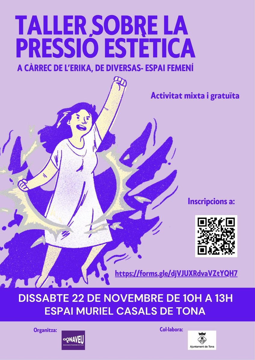 Us convidem a participar al taller sobre pressió estètica. És un tema molt interessant que de forma silenciosa, o a vegades potser no gaire silenciosa,  ens afecta a totes!