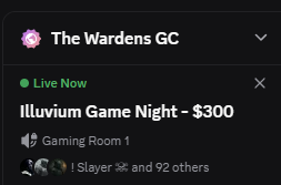 TheWardensGC's tweet image. Game Night Recap: @illuviumio 🔥

Our gamers had fun competing for ILV in Iluvium's Arena mode! They need more lobbies next time, though

- 100+ attendees, 95 peak
- Maxed all lobbies immediately
- 5 server mutes (hot mic noobs)
- $240 to gamers, $60 to creators 💸