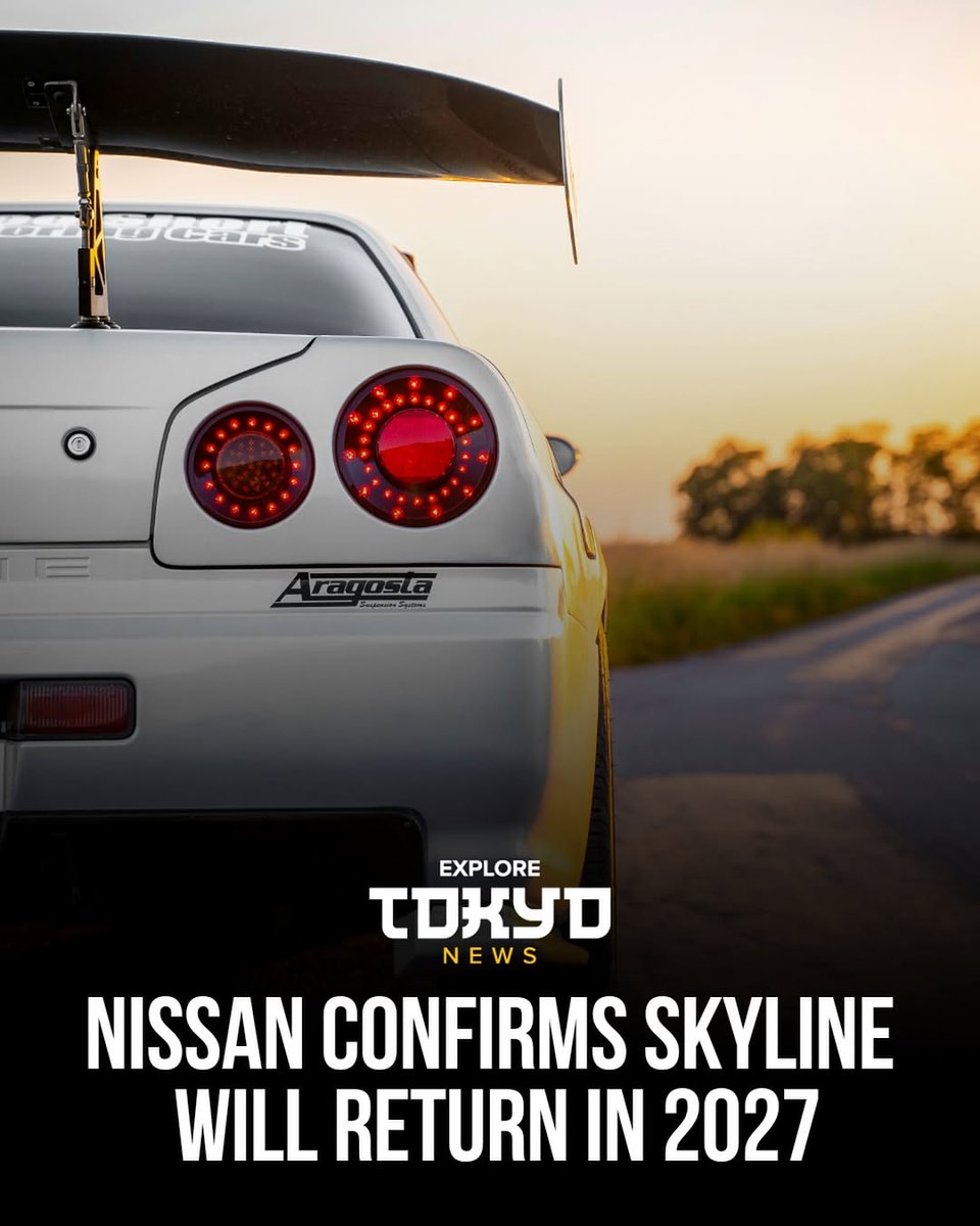 BREAKING: 

Nissan has officially confirmed that the iconic Skyline will make its long-awaited return in 2027, positioned between the current Nissan Z and GT-R in terms of performance and price.

The new Skyline will reportedly feature a rear-wheel-drive layout and a manual
