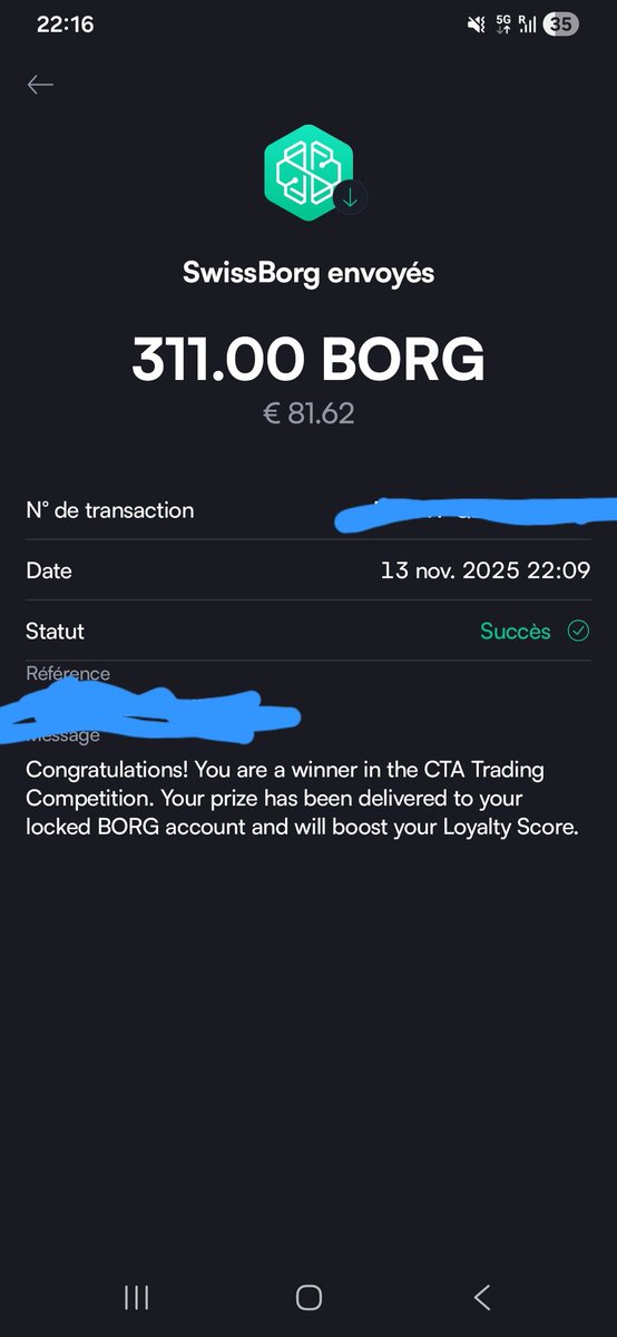 Rick_PrimeC137's tweet image. Trop content en participant au concours trading de #Swissborg j'ai gagné des #BORG, ca gonflé mon bag pour passé GOLD !!!! Merci à l'équipe 💚💚💚💚