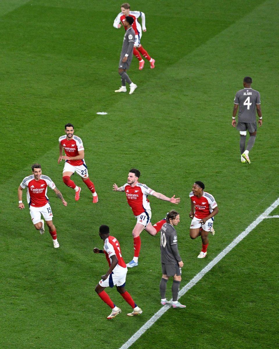 PatrickTimmons1's tweet photo. Declan Rice’s freekick against Real Madrid has been nominated for the 2025 Puskás Award. https://t.co/MuyQaoWQlB