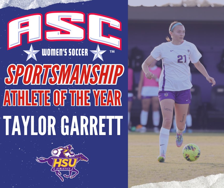 ASC_sports's tweet photo. Congrats to the 2025 ASC Women’s Soccer Sportsmanship Athlete of the Year, Taylor Garrett from Hardin-Simmons!
#ASCsports #ascsoc #d3soc https://t.co/qTj9Vi4NSd