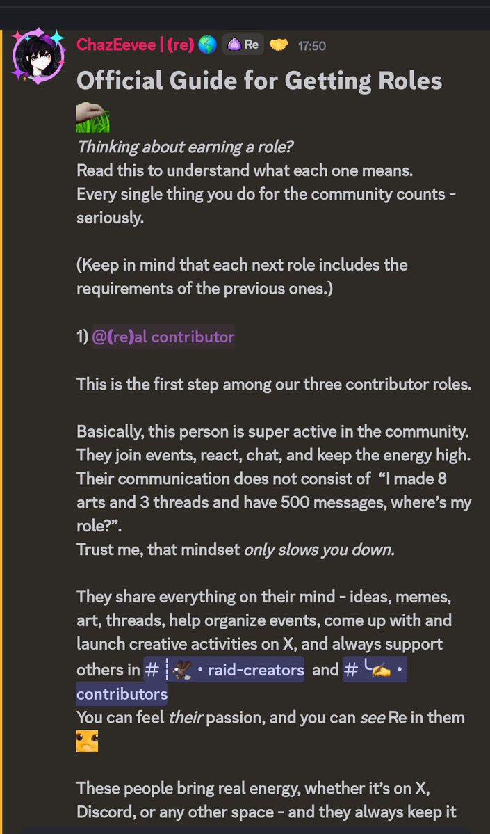 joey_lee2888's tweet image. When I got promoted to Real Contributor,  I posted a video on what roles are and how to earn one on Re.
@ChazEevee just posted a guide in the #guide section in @re&apos;s Discord, on how to earn one.

You can go read the guide or watch the video I made on it.

I know its not easy but…