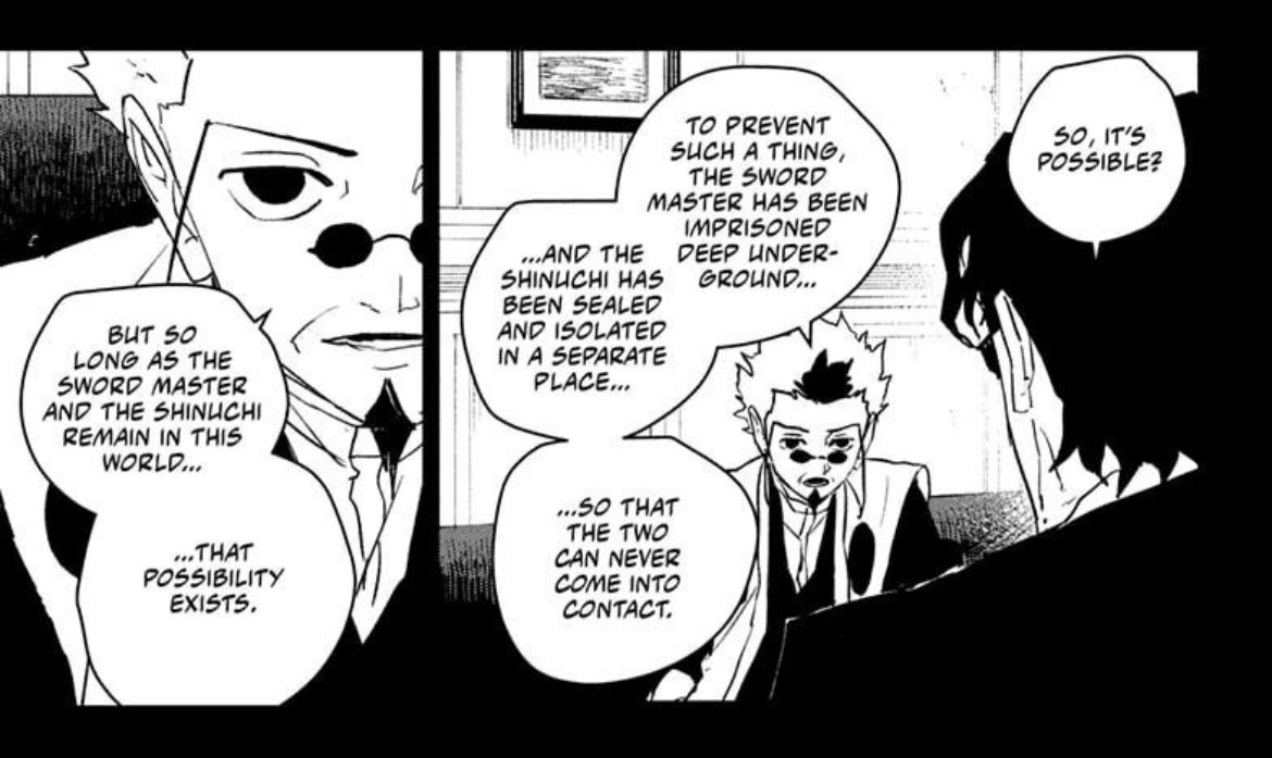 iorisamuras's tweet photo. the ichiki & samura conversation is very strange. both of them call him sword master, yet ichiki is clear of the relationship those two had. how do you know the nature of his relationship with kunishige when you don’t even know his name? https://t.co/aZtxueS0e0