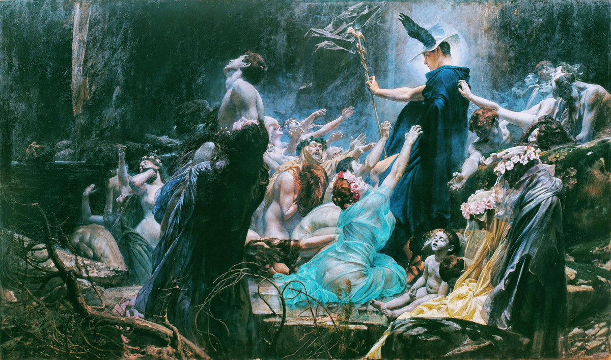 amparosolerd's tweet photo. ✨Psique (alma en griego) es una mortal que debe superar pruebas para unirse a Eros, Dios del deseo. Hermes guía de las almas; guiaba a los muertos al inframundo, a menudo hasta las orillas del río Aqueronte, donde el barquero Caronte los esperaba para cruzar…@grok ✨♾️💫 https://t.co/giDI1zGBys