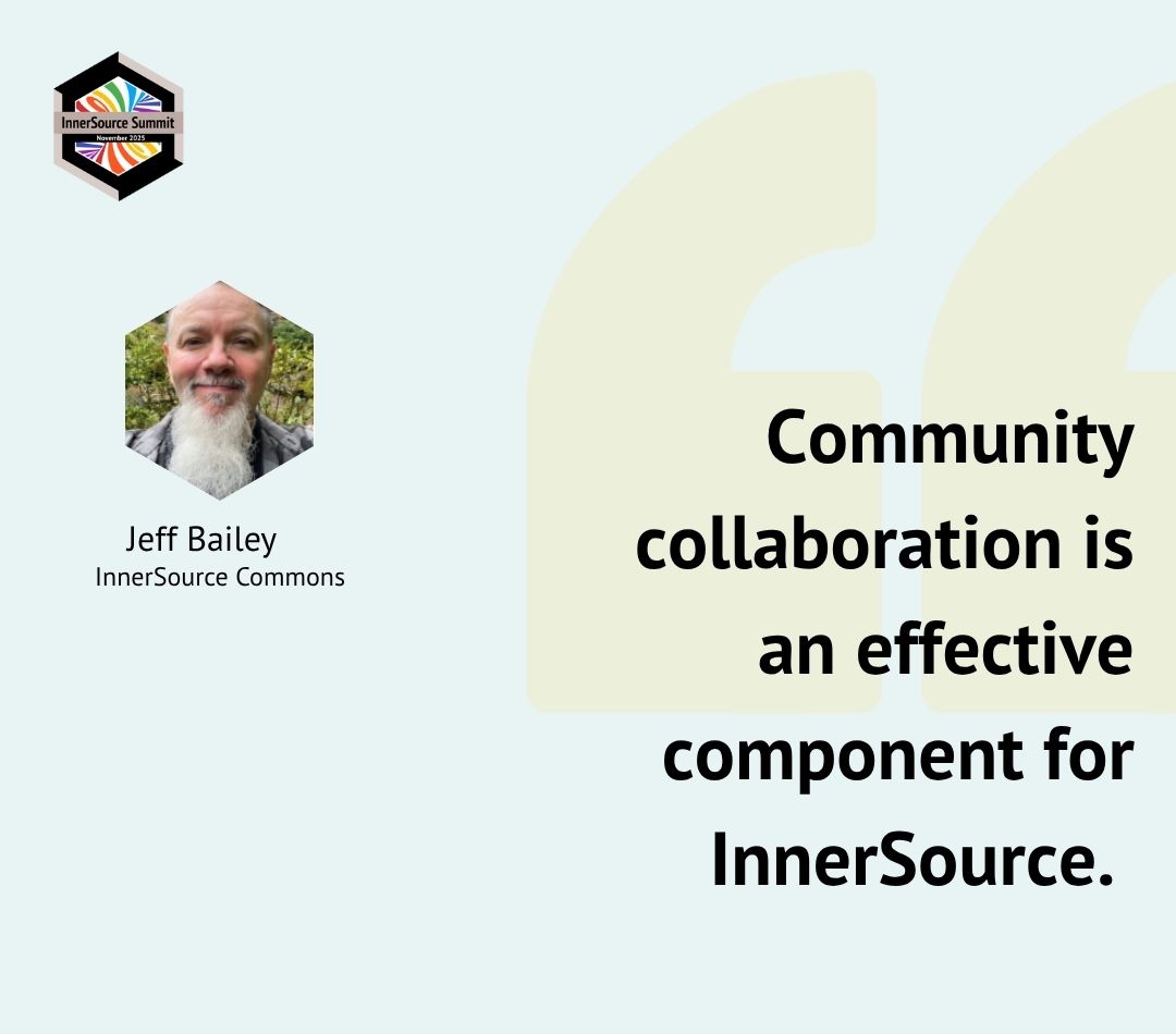 InnerSourceOrg's tweet image. What a great online session with Jeff Bailey! 👏

Here&apos;s a great takeaway from his talk on Effective InnerSource Strategies for Resource-Constrained Teams!

#InnerSourceSummit2025