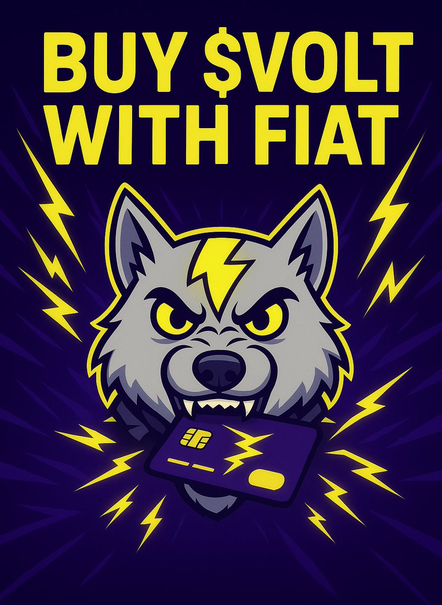💳You can buy $VOLT straight from your bank card!  
The VOLT INU token is available for fiat purchases through our partner platforms: buy.onchain.money/ethereum/0x7f7… for Ethereum  guardarian.com/buy-volt for Ethereum &amp; BSC  

If you’re new to crypto — start your journey with the $VOLT