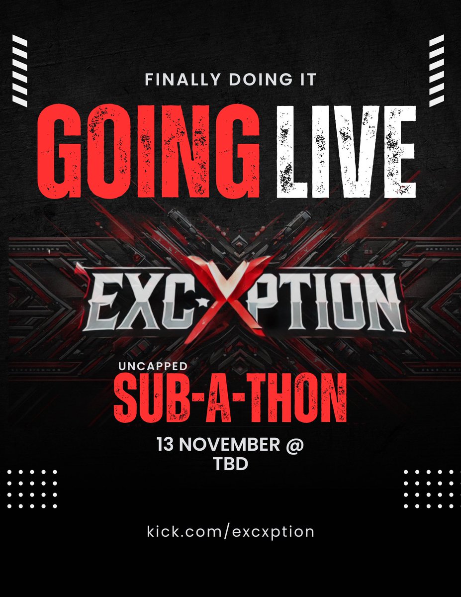 Today is the day! Doing my first ever UNCAPPED subathon for my birthday! Live at 9 pm cst on Kick!