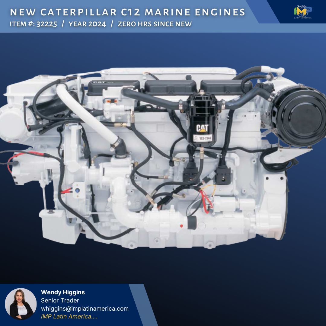 IMP_LA's tweet photo. ⚓Se Ofrecen Motores de Marina CAT C12⚓

Ano: 2024 | Cero horas de uso
Potencia: 705 HP @ 2300 RPM
Refrigerado por intercambiador de calor y conforme a la normativa IMO
N.º de artículo: 32225

📞Para más detalles: 1 305 979 1110
📧Correo electrónico: whiggins@implatinamerica.com https://t.co/1Yl4je8Wfg