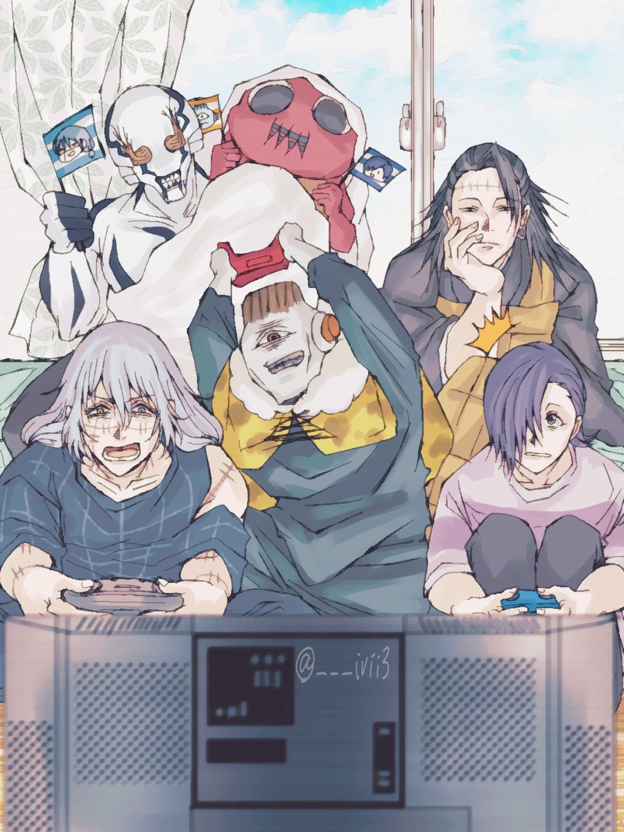 大昔描いたマリカーやってる呪霊組も貼っときます