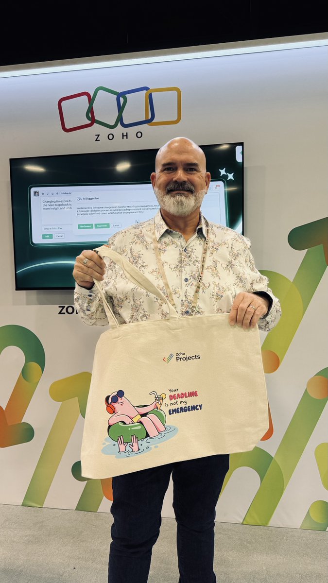 ZohoProjects's tweet image. The buzz is on at #PMIGlobalSummit! ✨ Come say hi at the Zoho Projects booth and pick up your custom tote - 5 fun designs waiting for you! 🎨 #ProjectManagement #PMI2025