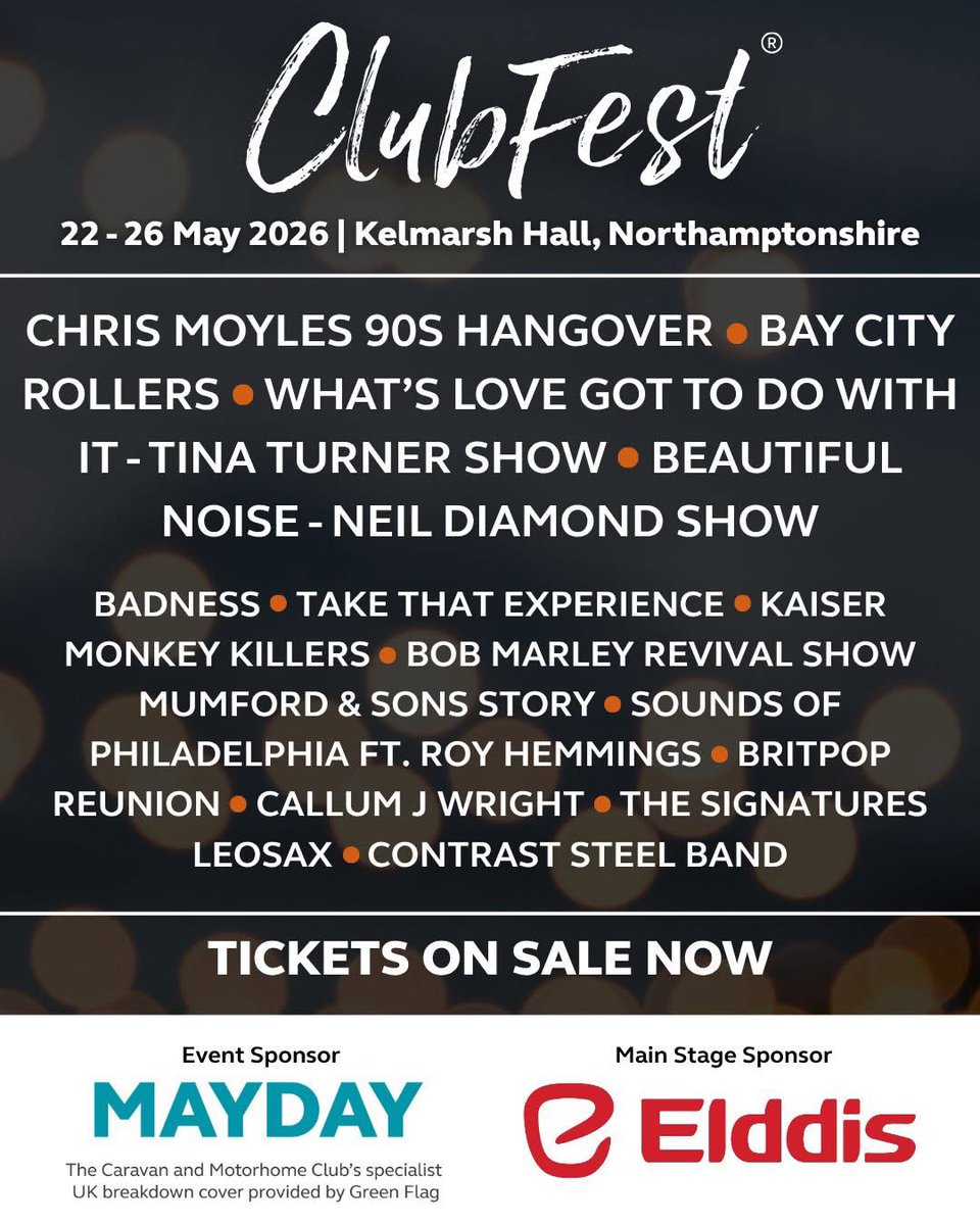🎉  FULL LINE-UP for ClubFest 2026 is here! 
Our biggest festival, incredible live music and entertainment for the May bank holiday weekend! 🎪

🎟️ Tickets are flying, grab yours now!

Tag your festival crew and start planning your ultimate ClubFest weekend! 💃🕺

#ClubFest2026