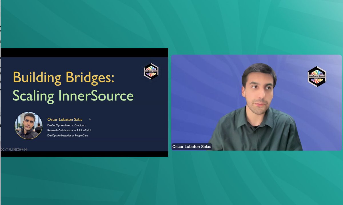 InnerSourceOrg's tweet image. Join Oscar Lobaton Salas from @Credicorp online! He’s giving a session on Building Bridges: Scaling InnerSource. #InnerSourceSummit2025