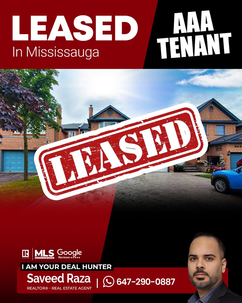 saveed's tweet image. Another stunning home off the market! 🏡✨ Expertly handled with precision and market insight. Whether you're looking to buy, sell, or lease, let’s make your next move a success!
📞 Saveed Raza | (647) 290-0887

#RealEstateSuccess #GTAHomes