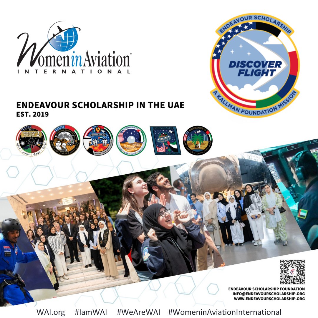 We’re excited to partner with @EndeavourScholarship on their newest program, Discover Flight! This exciting initiative will award 15 Emirati female students with scholarships for orientation flights, memberships, and mentorship in coordination with #WomeninAviationInternational