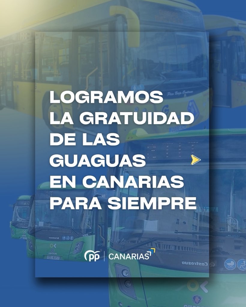 ppdecanarias's tweet photo. 📣🚌 Conseguimos que Canarias tenga el transporte público gratis de forma permanente 👏🏻 Una enmienda del PP en el Senado hace posible que las guaguas sean gratuitas en las islas. Un hito que parecía imposible pero que gracias a Carlos Sánchez, se ha podido lograr al defender la singularidad de nuestra tierra en la Cámara. #TransportePúblico #Senado #Canarias