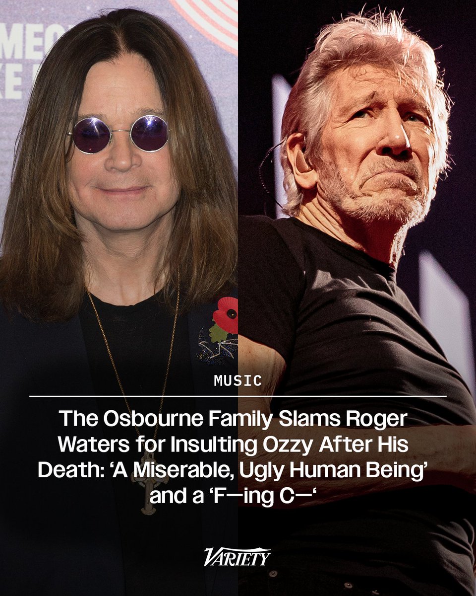The Osbourne family slams Pink Floyd's Roger Waters for insulting Ozzy after his death.

"He looks like Frankenstein. The guy is sick in the head… Nobody likes this man unless you’re a fascist. He’s just pathetic," Sharon Osbourne says. "He’s like a sad, irrelevant, old,