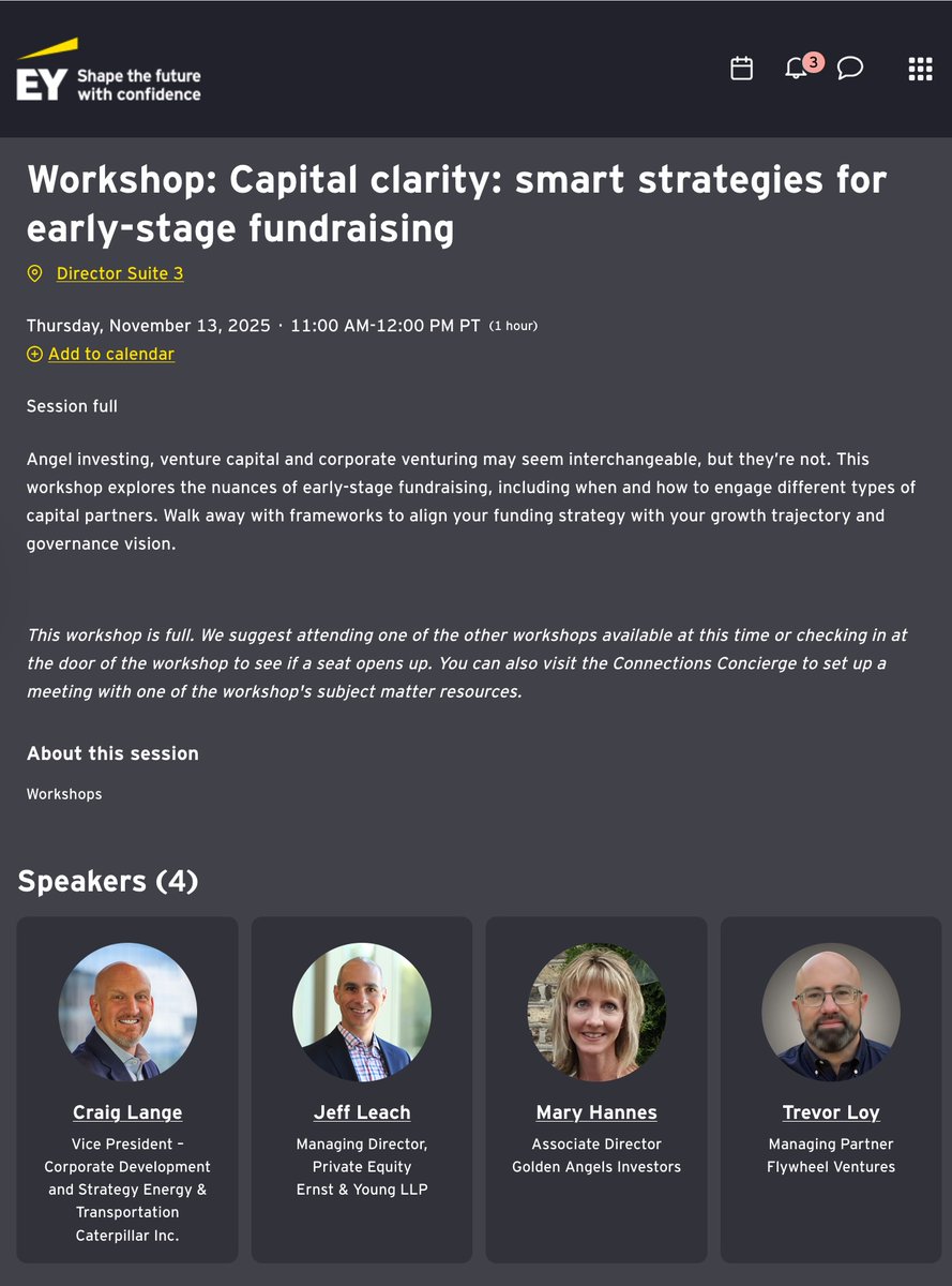 Speaking about venture capital today at the annual @EYnews Strategic Growth Forum.  If you're here, 