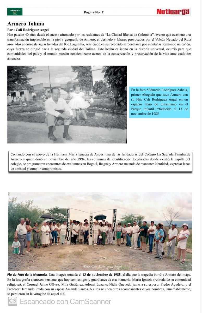 Este 13 de noviembre se conmemoran 40 años de la tragedia de Armero, una catástrofe que marcó la historia de Colombia. #Armero40Años