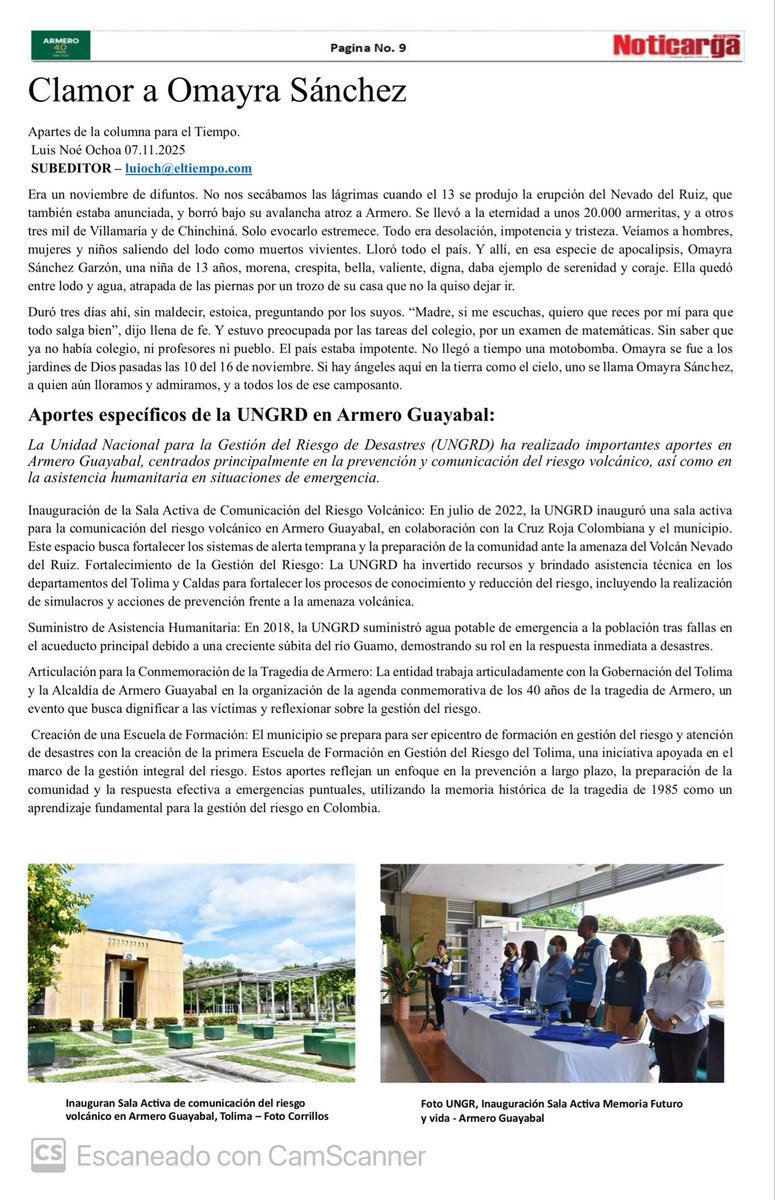 Este 13 de noviembre se conmemoran 40 años de la tragedia de Armero, una catástrofe que marcó la historia de Colombia. #Armero40Años